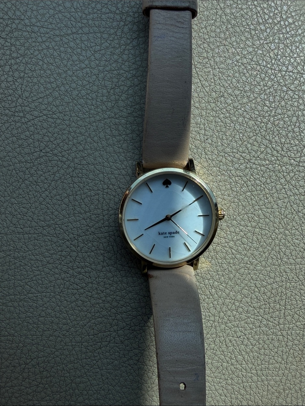 kate spade Gold-Tone Watch with Light Pink Strap